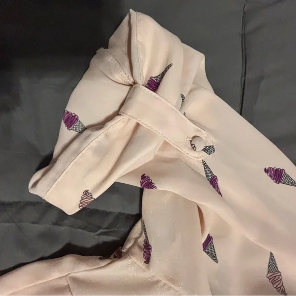 Torrid Pale Pink Blouse with Purple Ice Cream Cone Pattern - Picture 13 of 13